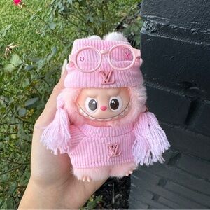 Pink Outfits with Braid for Mini Labubu Pin for Love 4.0